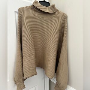 HYFVE Women's Tan Ribbed Sweater
